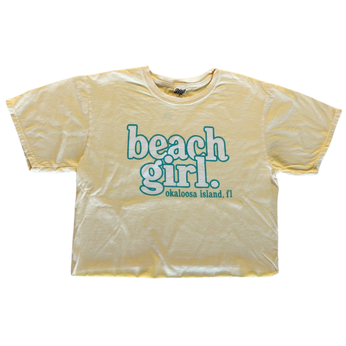 Beach Girl Okaloosa Island Crop Tee - Butter