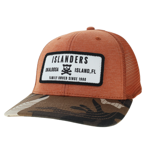 Islanders Camo Crossbones Patch Mid-Pro Snapback Trucker