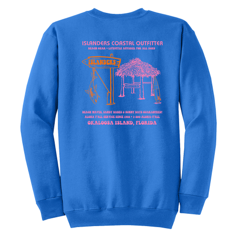 Islanders Tiki Retro Ad Crew Sweatshirt - Royal Blue