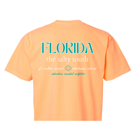 Islanders The Salty South Florida Crop Tee - Neon Cantaloupe