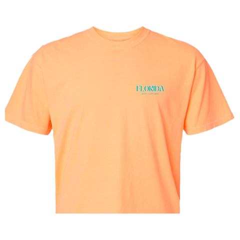 Islanders The Salty South Florida Crop Tee - Neon Cantaloupe