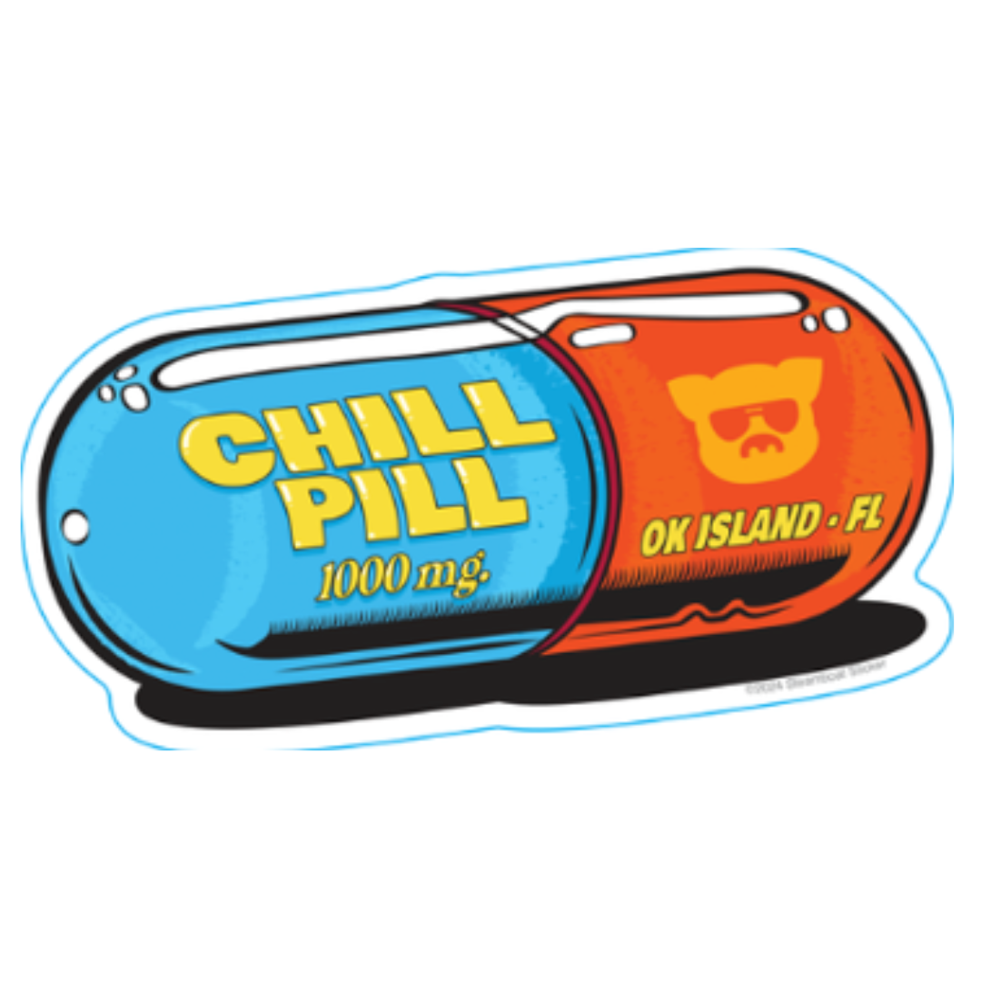 Chill Pill OK Island Mini Sticker