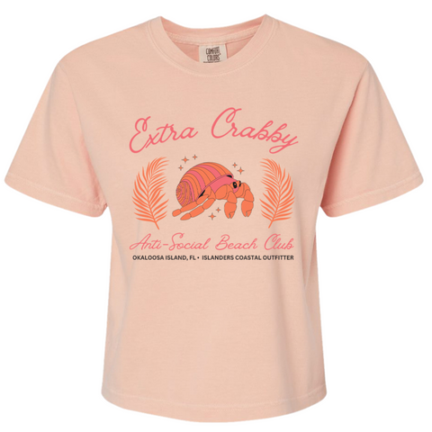 Islanders Extra Crabby Comfort Colors Crop Tee - Peachy